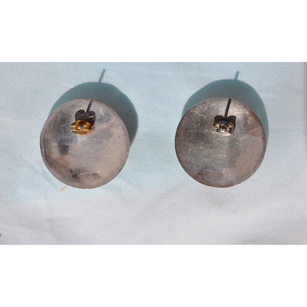 Old Pawn Native American‎ Indian Sterling Silver Earrings - Picture 4 of 4